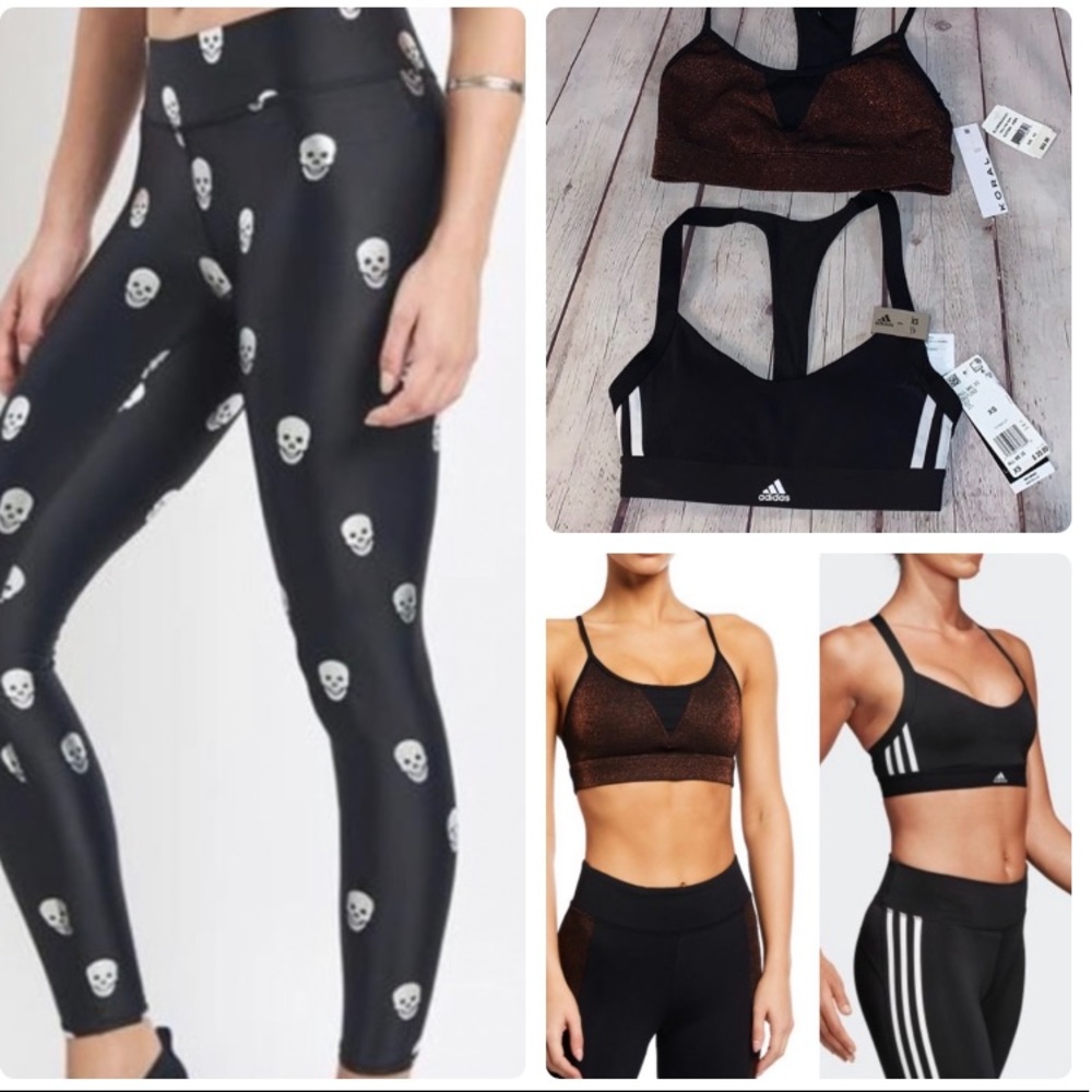 💕 NWT $200 Skull Leggings and 2 sports bras💕 - Picture 1 of 8